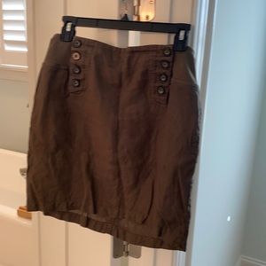 Hard Tail- Size M - Linen mini skirt with pockets :) olive green